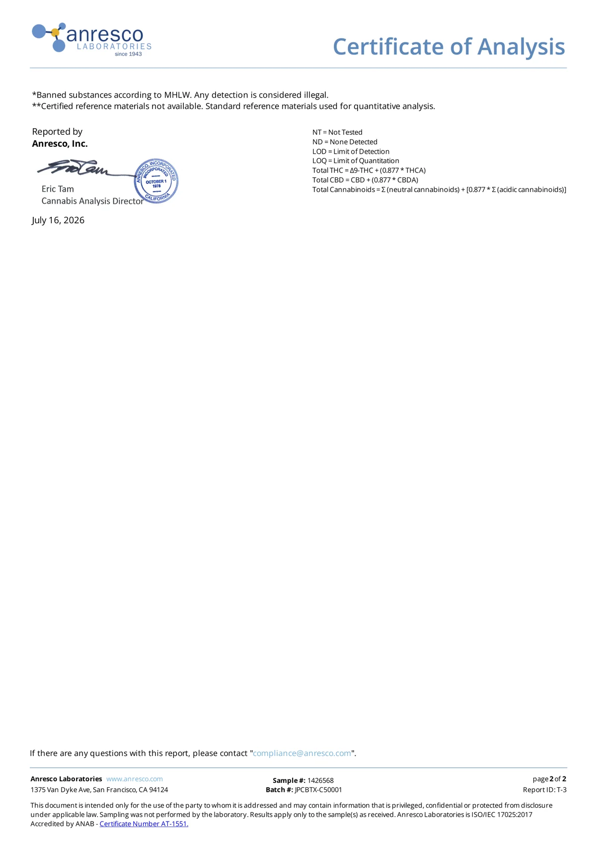 THCNM COA